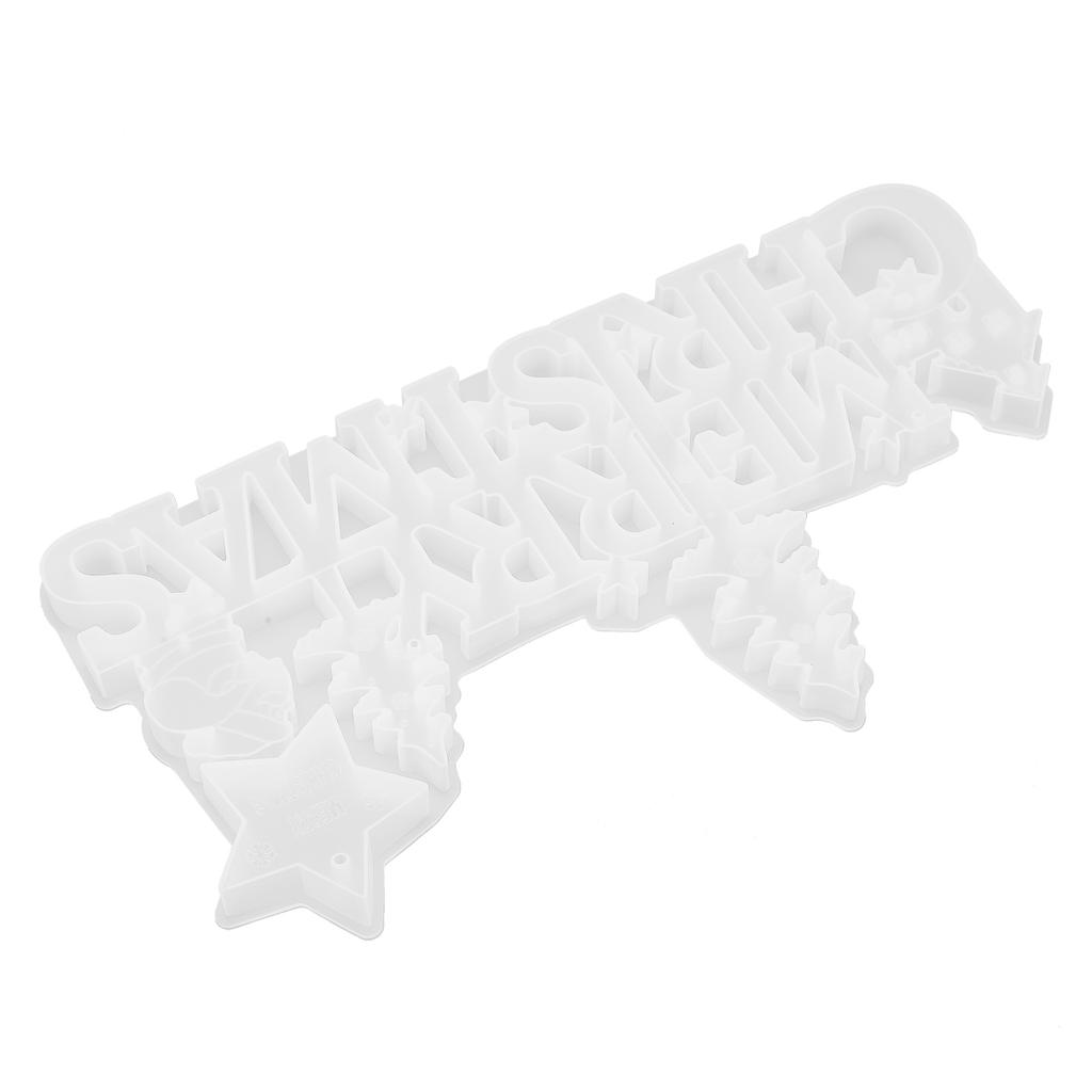 Weihnachten Silikon Gießform Leicht zu reinigen Wiederverwendbar Sicheres Material 3D Buchstabenformen Harz für Feiertagsdekorationen Geschenk