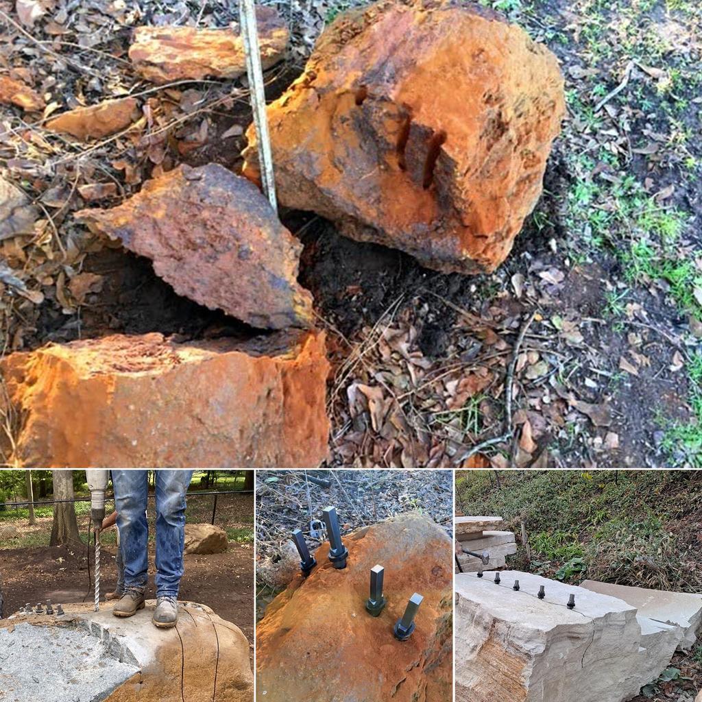 5Pcs Wedge and Feather Shims Heavy Duty Stone Splitting Tool for Concrete Rock Stone Splitter Marble Granite Hand Tools