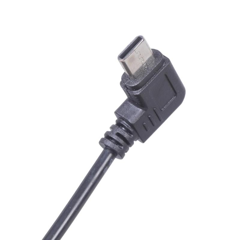 5V Charging Cord 3.40m Right Angled Type C To Mini USB Power Charging Cable For Dashcam Cameras Devices Black