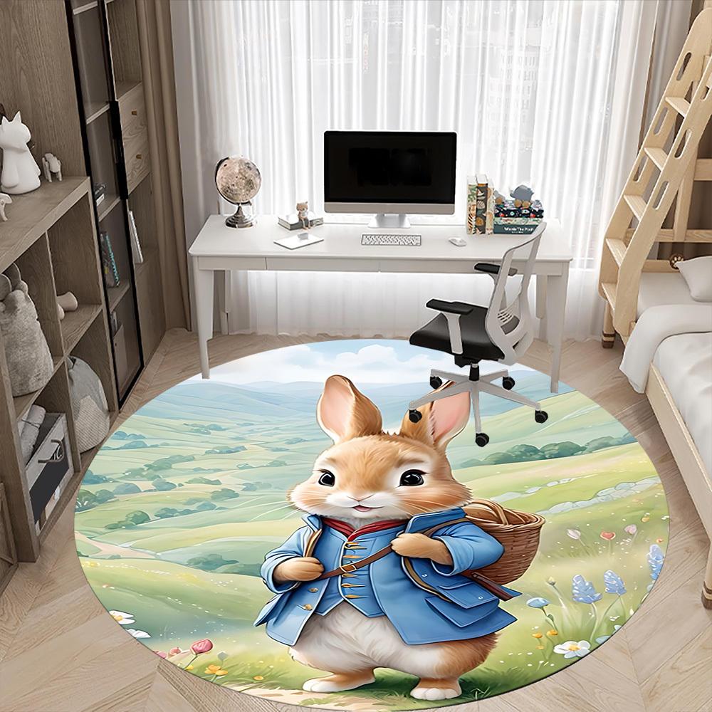 Peter Rabbit Office Round Area Rug, Indoor Mat Suitable For Office, Under Office Chairs Bedroom Living Room Home Decor, DT1212069