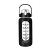 64oz Glass Water Bottles With Straw, Glass Bottle With Silicone Sleeve And Time Marker, For Gym Hom