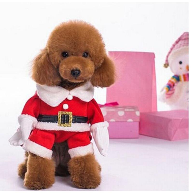 Christmas Pet Costume with Hat 3D Fleece Plush Outfit for Cats Small Dogs Warm Party Wear Reusable Pet Decoration Supplies
