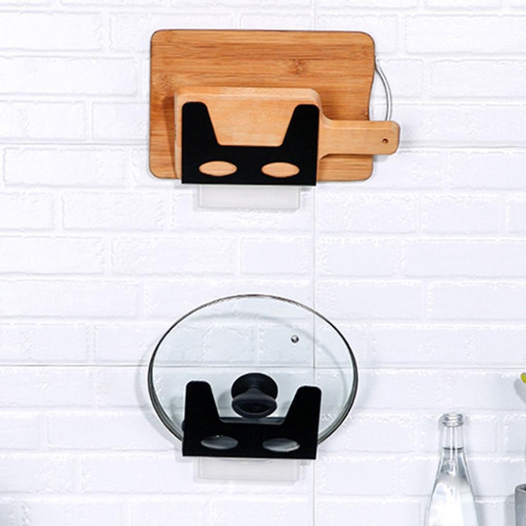 Wall Mounted Pot Lid Rack Cutting Board Pan Lid Holder Kitchen Utensil Tool