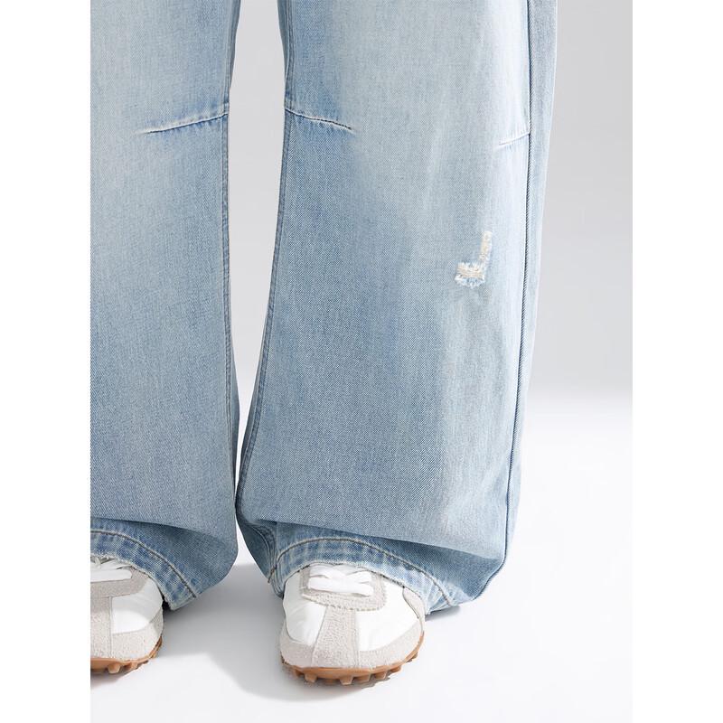 Mucmukn Kids' Distressed Denim Curved-Leg Jeans