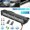 T-Top-Rated-7Inch 1800LM 18W Waterproof Spot Flood Combo Light Ultra-Slim Single Row Off Road LED Light Bar For Trucks ATV Boat