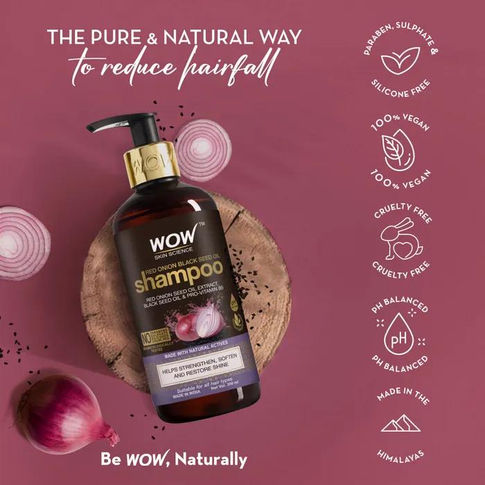 Wow Skin Science Szampon Cebulowy na Porost Włosów i Kontrolę Wypadania Włosów - 300 ml