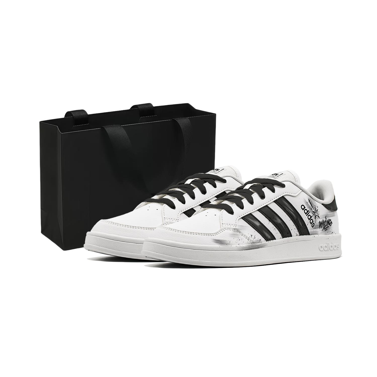 Adidas Neo Breaknet Lucky Star Low top Skateboard Shoes Men s Black White Gray FX8707(Team830-s-box) 40⅔