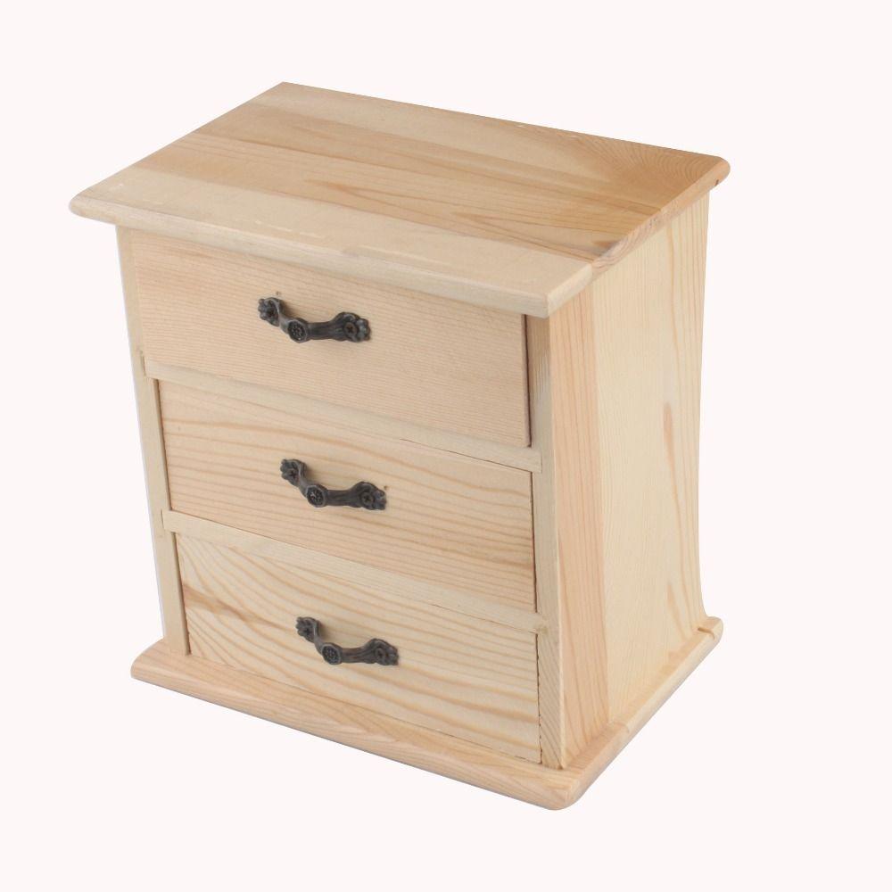 Simple Wooden Jewelry Storage Holder 3-Layers Stationery Storage Stand  Dressing Table