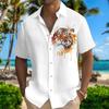 Summer Parrot Printed Top Men's Hawaii Beach Shirt Outdoor Party Men's Breathable Short Sleeve Street Socialwear