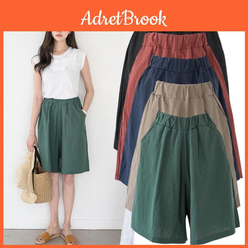 Womens Shorts Waist 7xl Elastic Solid Color Shorts With Pockets Loose Shorts Sweat Shorts Casual Summer Athletic Shorts Comfy Shorts