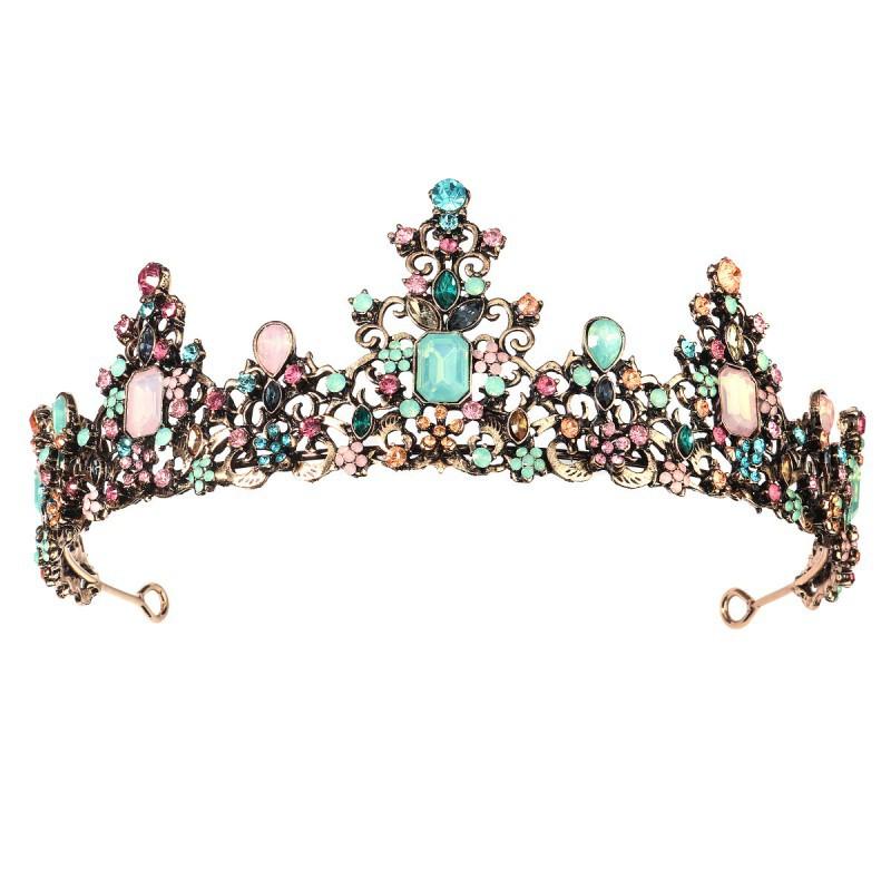 Headwear Baroque Color Alloy Crown Bride Wedding Dress Accessories Birthday Party Princess
