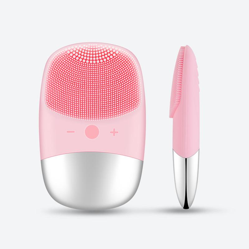 Portable Electric Face Brush Silicone Cleansing Brush Waterproof Sonic Face Cleansing Brush чёрный
