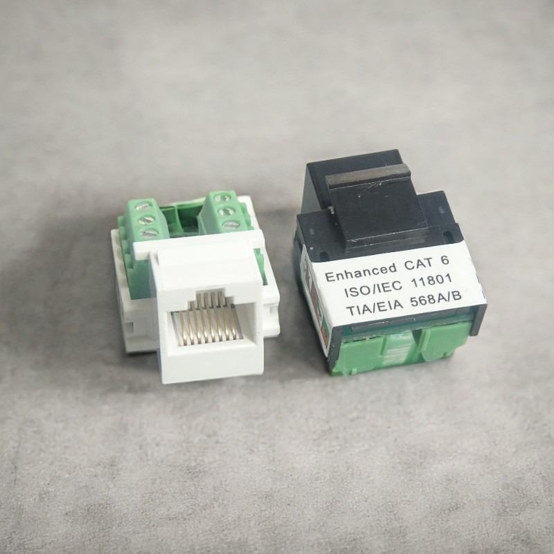 1/2Pcs Rj45 Panel Installation Module Shielded Solder-Free Network Cable Extender Panel Connector Cat.6 Network Cable Scoket