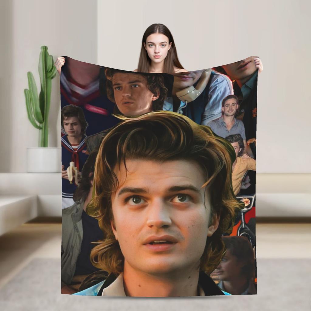 Steve Harrington Blankets Soft Funny Plush Throw Blanket For Kids Bedroom Flannel Bedspread Bed Cover