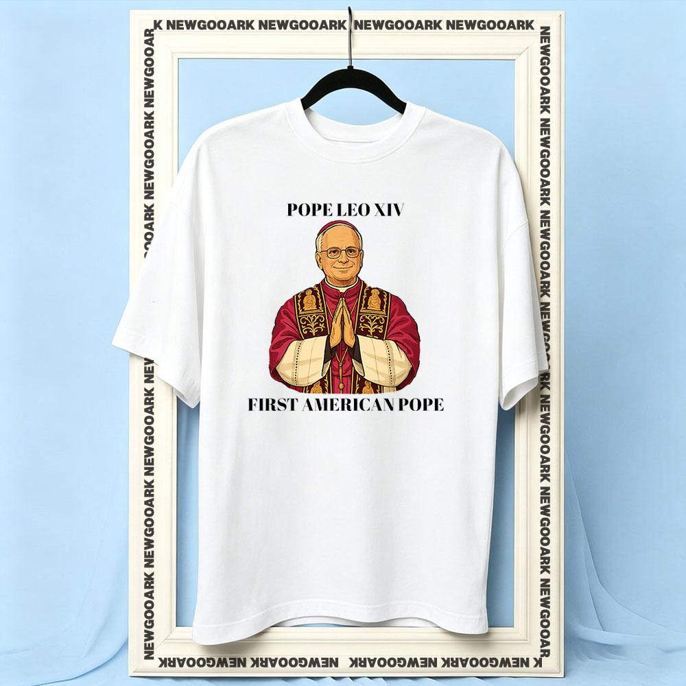Pope Leo XIV First American Pope tshirt Women Unisex Casual cotton printed t shirts Adult Oneck summer outdoors tee S