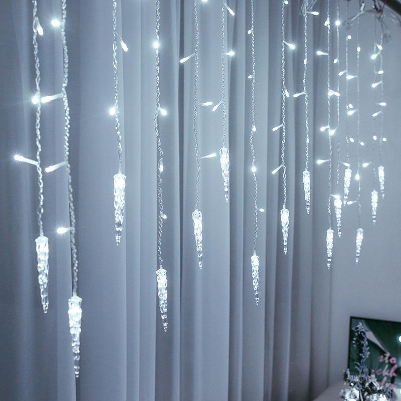 Christmas Decorations Snowflake Window Curtain Garlands LED Icicle Fairy Lights Outdoor Garland Home Party Garden New Year Decor