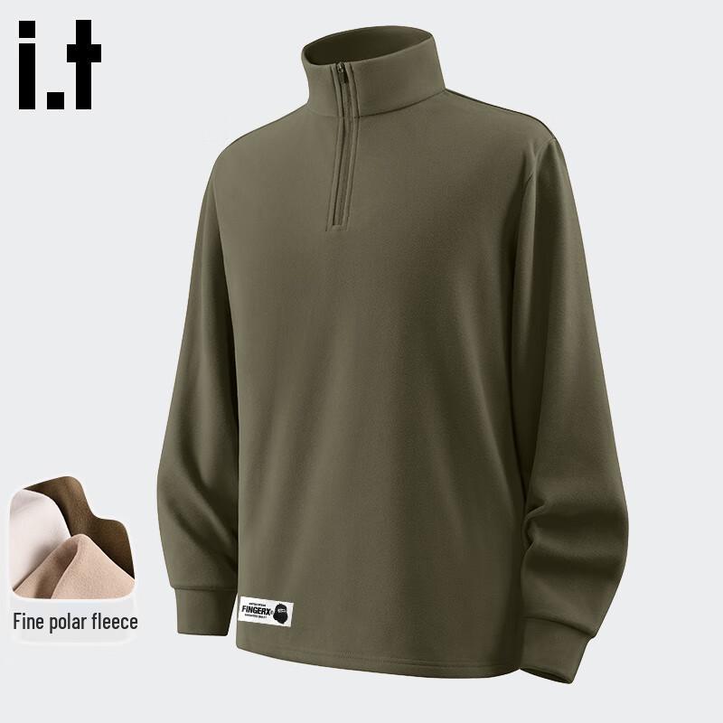 Fingercroxxit Unisex Half-Zip Mock Neck Fleece Long Sleeve Top