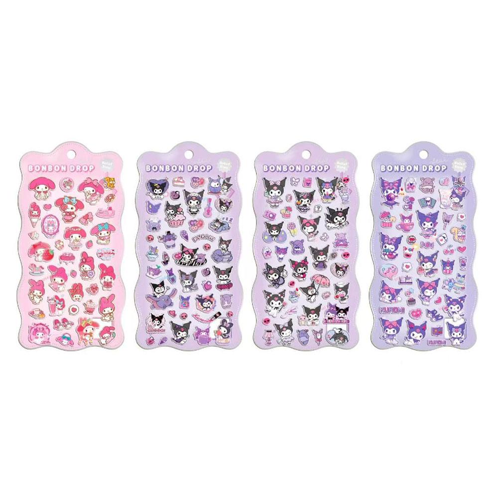 2/4 Pcs Mix Sanrio Cartoon Stickes Kuromi Capybara Zootopia 3D Stereo Crystal Sticker Decorative DIY Material Sticker