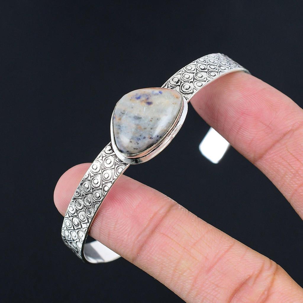 Womens Day Sale Sodalite Gemstone Wife Boho New Bangle Bracelet Sterling Silver