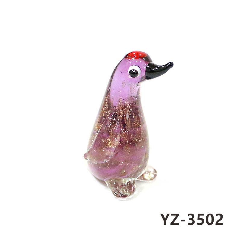 Colorful Cute Glass Duck Mini Figurine Craft Ornament Easter Animal Tiny Statues Home Table Micro Fairy Garden Decor Accessories
