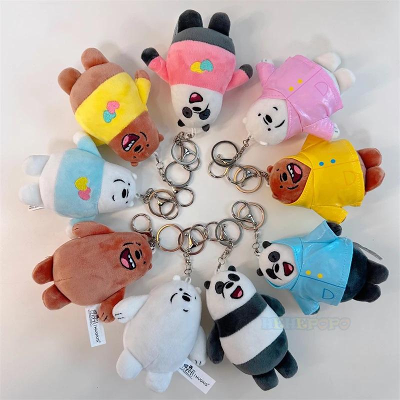 We Bare Bears Anime Plüschtiere Anhänger Grizzly Panda Eisbär Schlüsselanhänger Schlüsselring Stoffpuppen Plüschtiere Figuren Schlüsselanhänger Geschenke