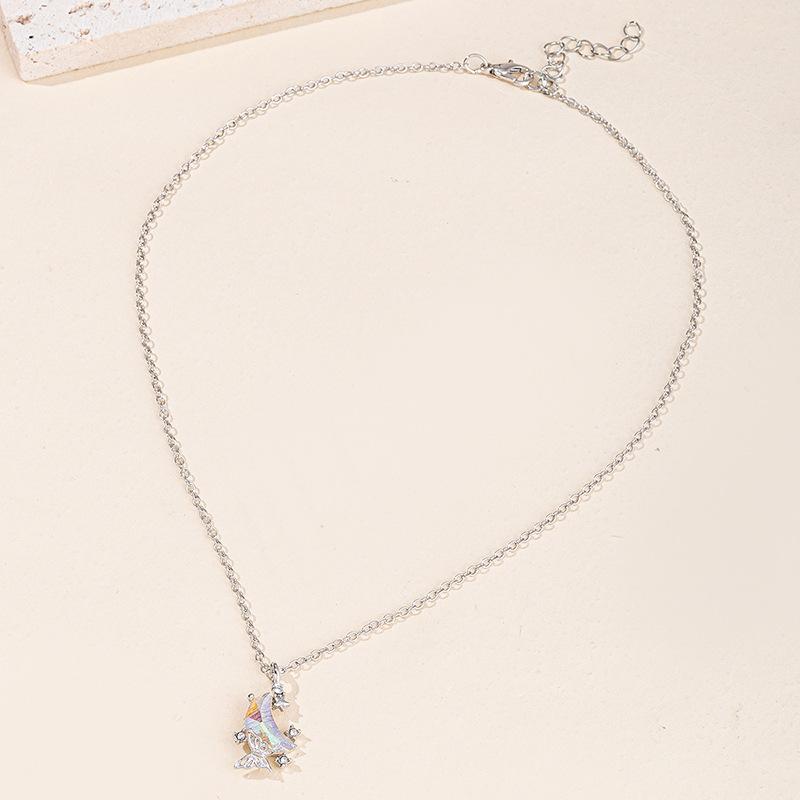 Alloy Butterfly Jewelry Diamond Star Pendant Niche Versatile Moon Necklace
