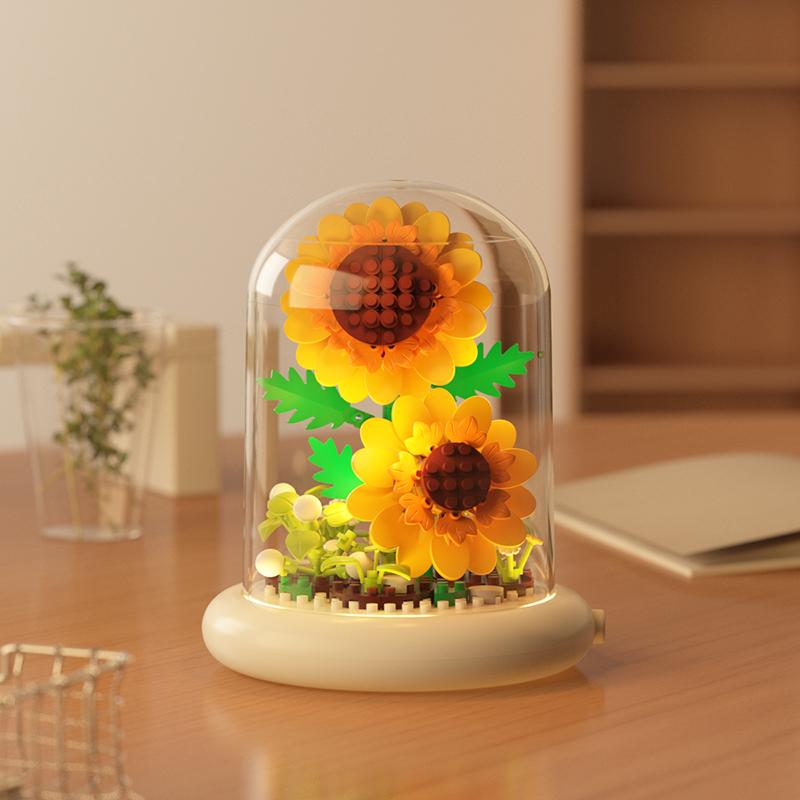 Flower(LED) Building Block Education Toys Romantic Gift For Girl