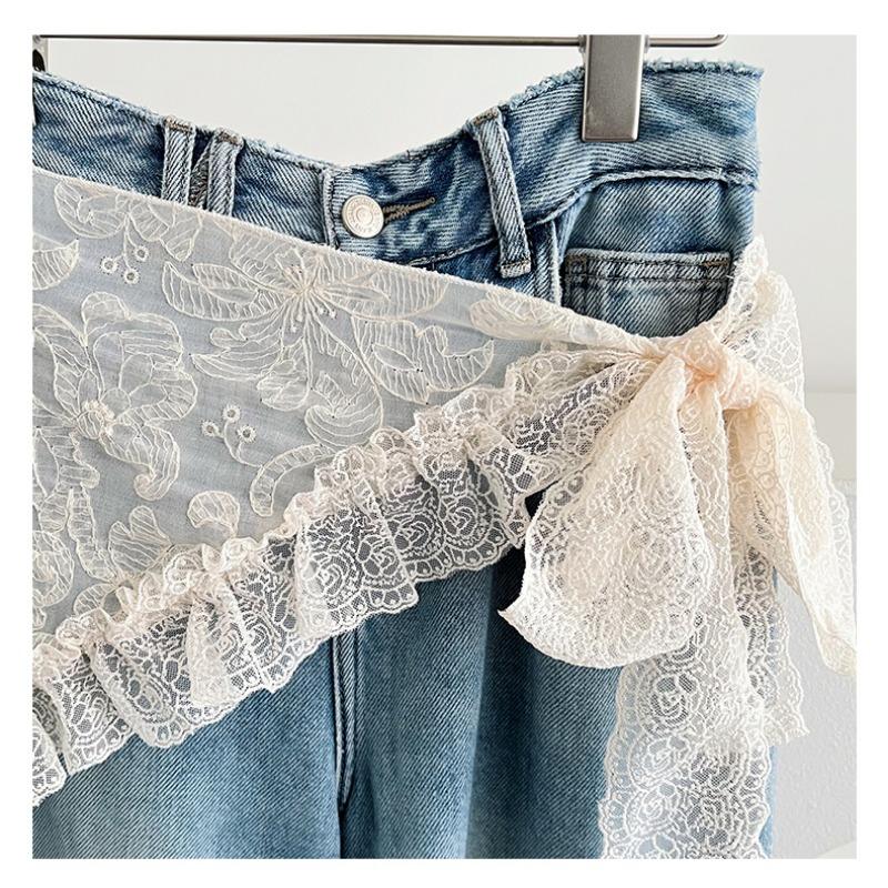 Women Sweet Lace Triangular Scarf Summer Decorative Versatile Waist Scarf