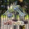 Bird Feeder Acrylic transparent Bird Food Bowl with suction cup, removable and easy to clean 6 inches x 6 inches x 2.8 inches