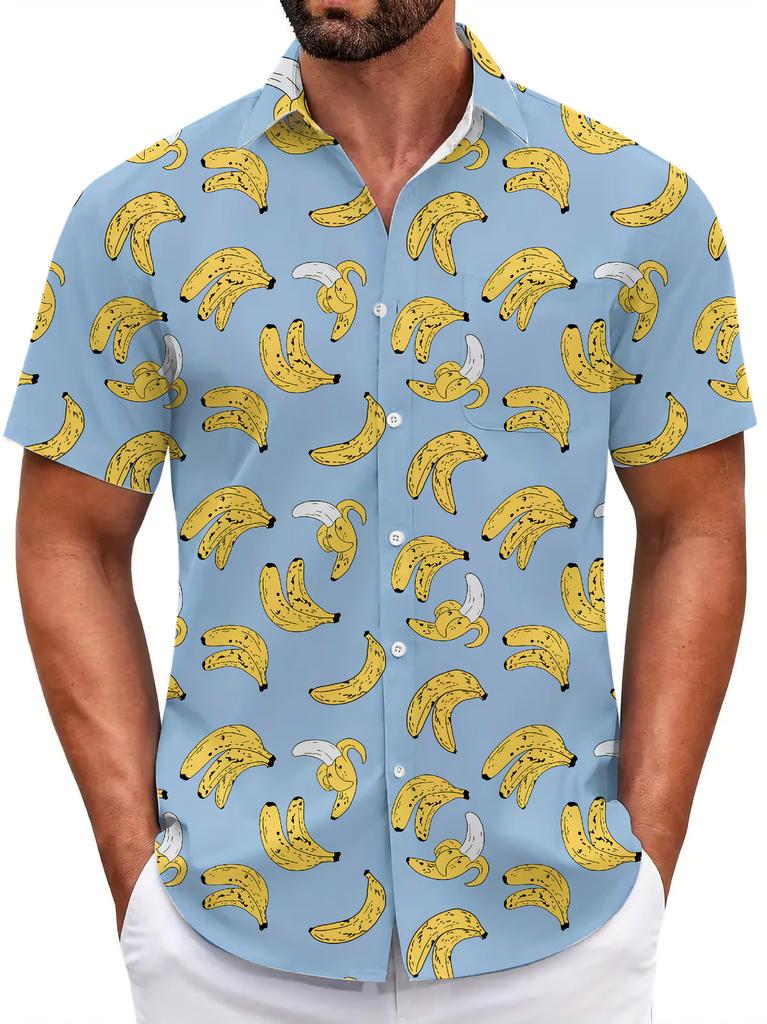 Summer Short Sleeve Flower Shirt Men'S Beach Large Size Casual 3D Digital Printing Men'S Shirt Tide