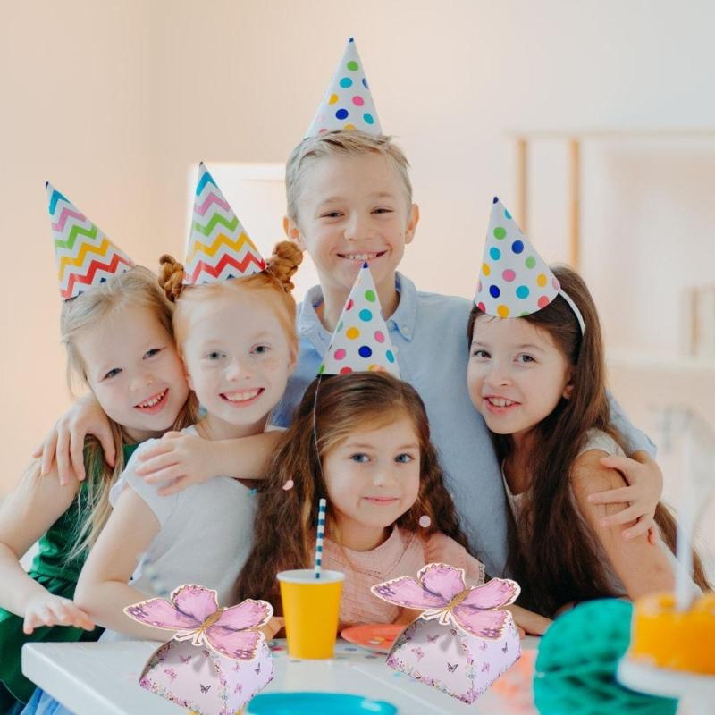 Set of 100 Butterfly Shape Favors Boxes Attractive Butterfly Embellished Dessert Boxes for Party Favors and Gifts