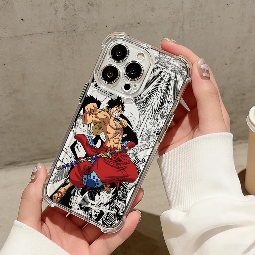 Anime Luffys Zoros AntiFall Clear Phone Case For Xiaomi Redmi 14C 13C 12C K50 K40 Note 14 13 12 11 10 9S A1 A2 A5 Pro Plus 4G 5G
