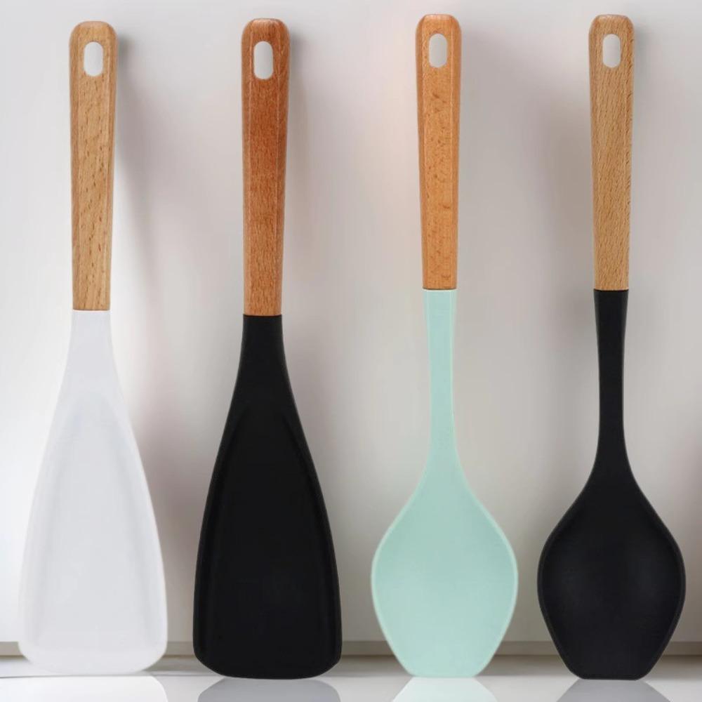 2Pcs Japanese Style Silicone Salad Spatula Nonstick Rice Spoon Cooking Shovel Non-stick Pan