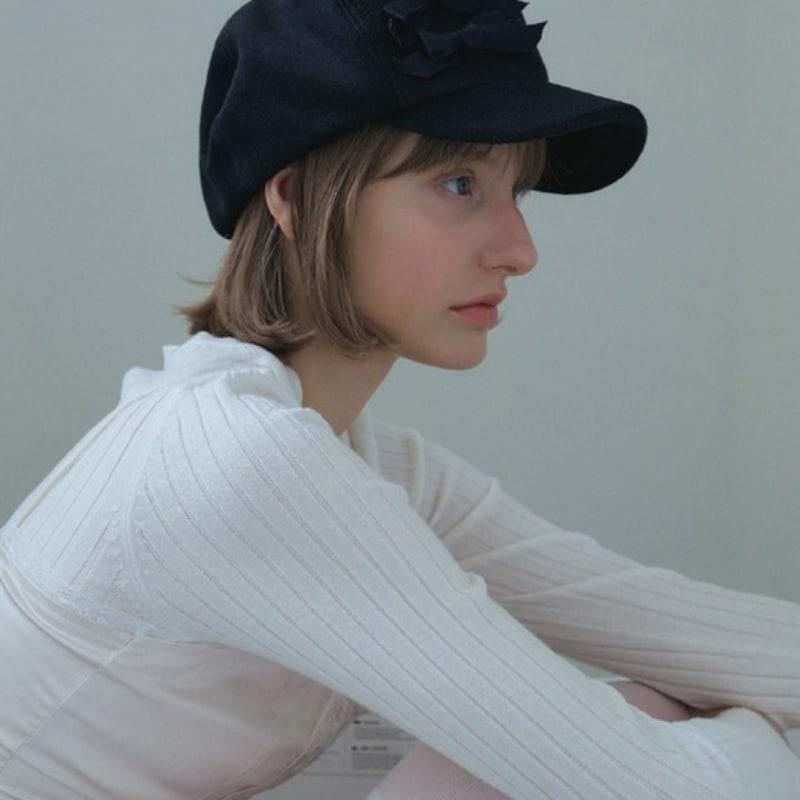 Poesiedame DOUBLE BOW MARGOT HAT IN BLACK