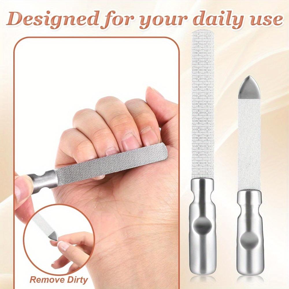 Professional Stainless Steel Nail File Double-Sided Manicure Tool, Suitable for Natural Nails Heavy Duty and Reusable Nail Care
