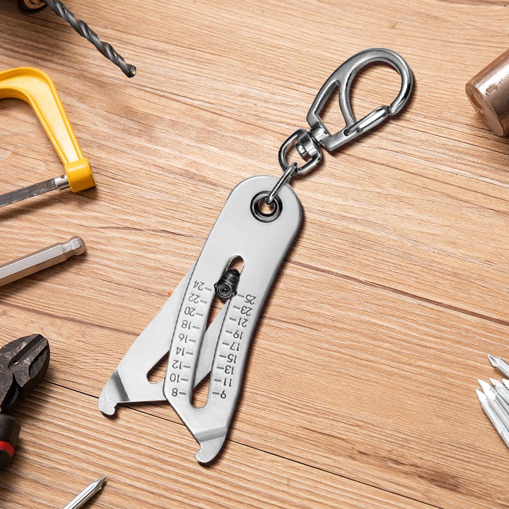 Nut Bolt Head Size Catcher Keychain Stainless Steel Nut & Bolt Head Sizer Metric Imperial Hexagon Nut Measurement Tool for DIY