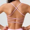 Fashion Nude Feel Beauty Back Yoga Bra Women's Spaghetti Strap Cross Sports Intimates Pilates Fitness Vest Bra