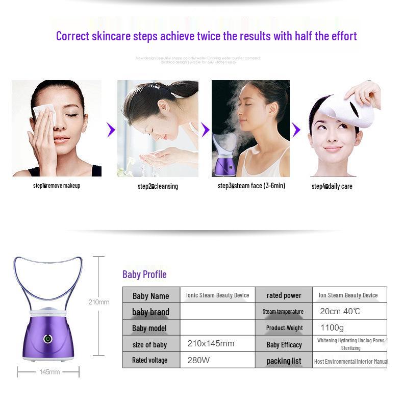 Hydrating Facial Steamer & Cleansing Spray Machine for Home