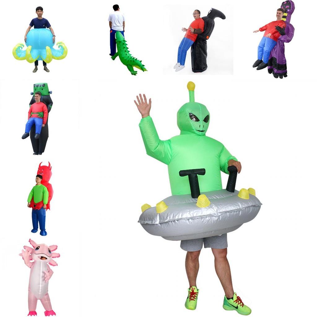 Fun Inflatable Costume For Halloween Featuring Alien And Santa Claus Designs For Adults