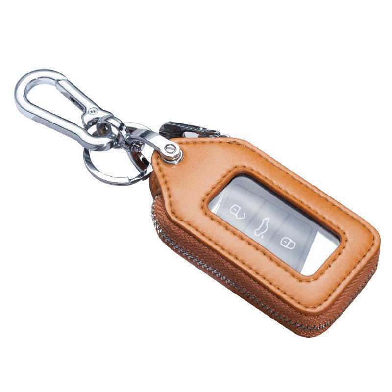 Universal Leather Key Holder: Car Keyring & Protective Mini Waist Hanger for Men & Women