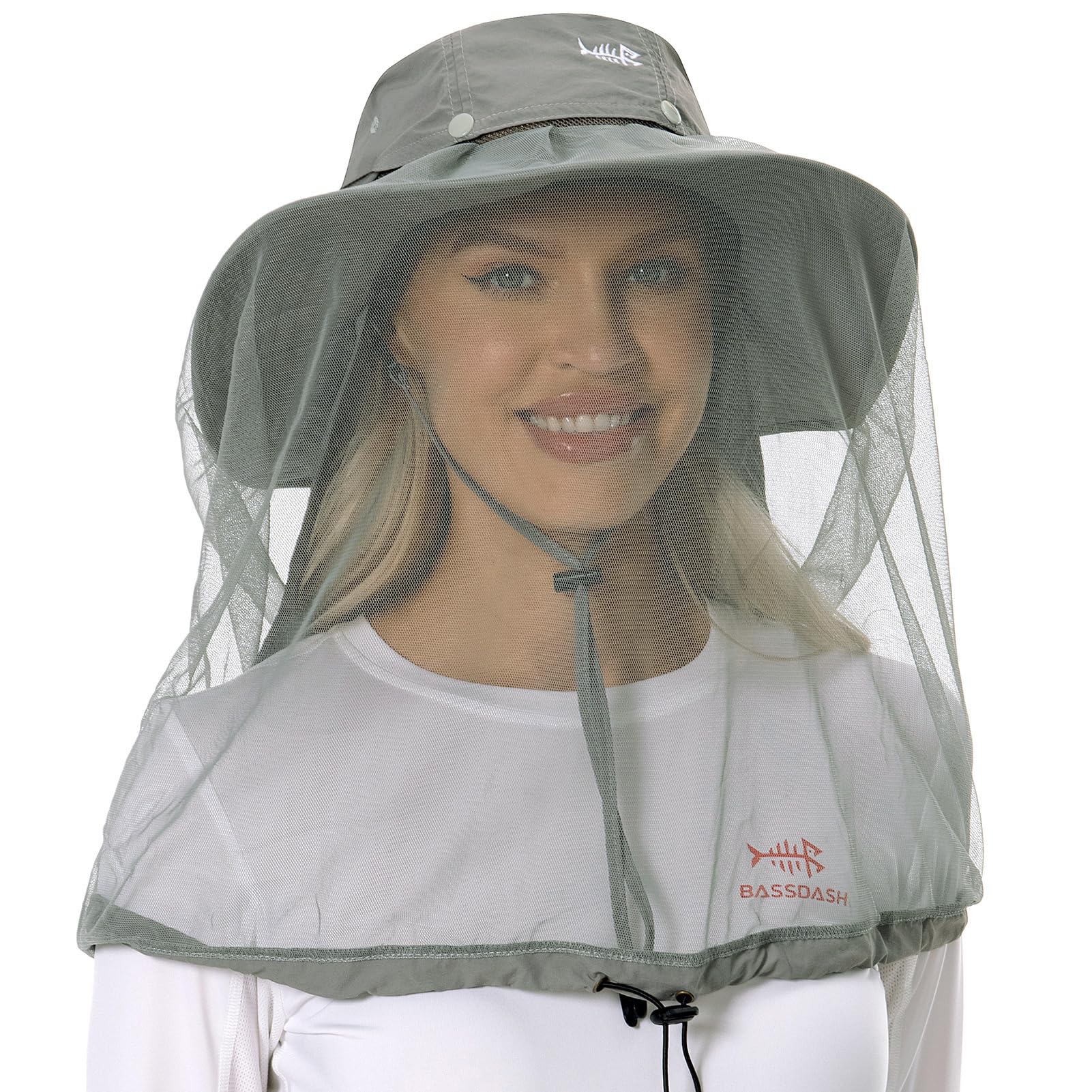 

Bassdash Bug-Proof Hat, Insect Repellent, Wide Brim, Fishing Hat with Sunshade Cloth and Net, Unisex
