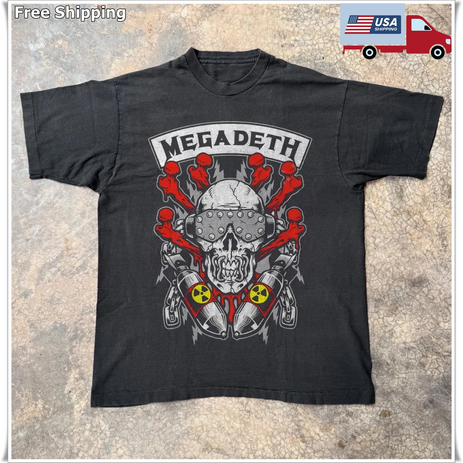 Rare! Megadeth Vic Rattlehead T-shirt, Unisex Black T-shirt, Size S-5XL S