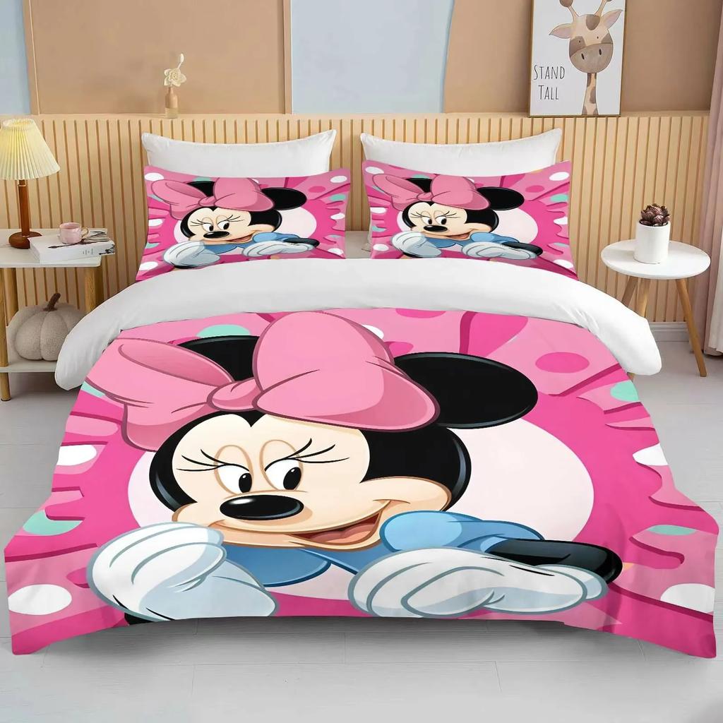 Minnie Mouse Bedding Sets Soft Comforter Cover Bed Cover Duvet Cover Pillow Case 2-3 Pieces Sets Bedroom Decoration