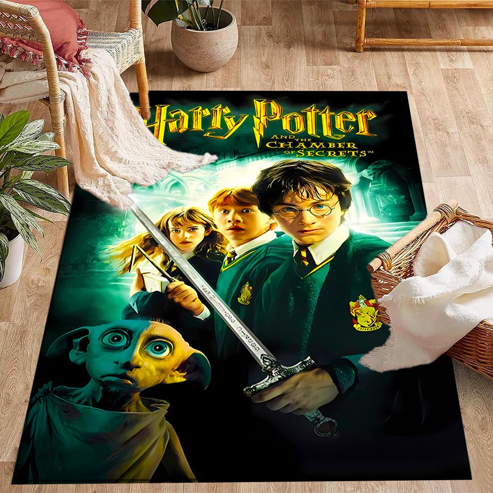 Harry Potter Hogwarts Themed Anti-Slip Rugs - Polyester Home Decor, Suitable for Bedrooms, Living Rooms, Doorways, Studios, and Decorations