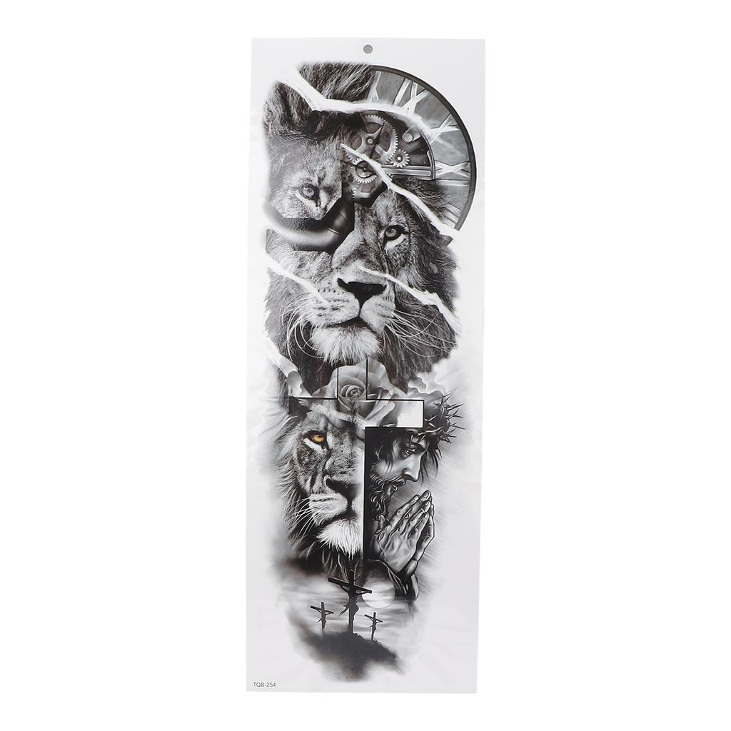 Waterproof Tattoo Stickers Large Full Arm Tiger Fake Temporary Tattoo Stickers 9pcs/Set