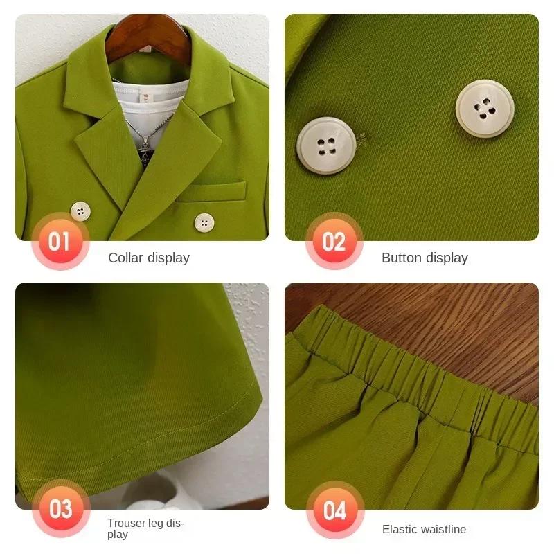 Suit for Boys Fall Casual Children School Uniform Outfits Handsome Kids Host Performance Costume 2-12Y Boy Birthday Blazers Set