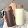 Drinkware Leak-Proof Stainless Steel Thermos Mug Mini 260ml Vacuum Insulated Cup Wood Grain Lid Portable Travel Mug Commuting
