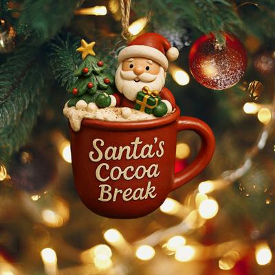 Christmas Ornament Drink Cup Hanging Charm Personalized Holiday Lanyard Decorations for