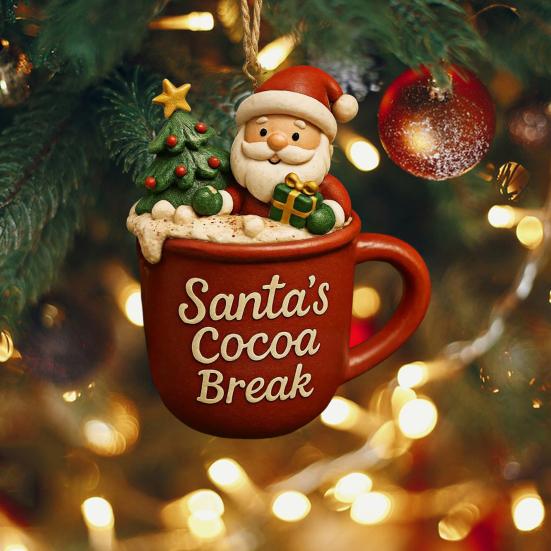 Christmas Ornament Drink Cup Hanging Charm Personalized Holiday Lanyard Decorations for