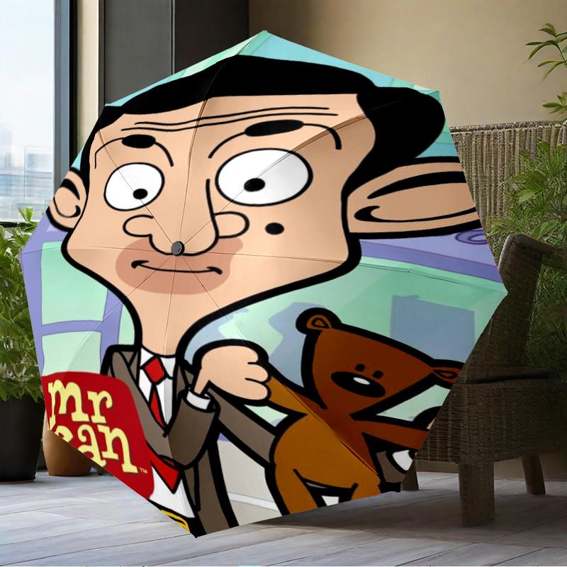 Mr. Bean's Adventure Umbrella Folding umbrella, automatic umbrella 8-Frame for Travel, camping Use Gift for Halloween Christmas